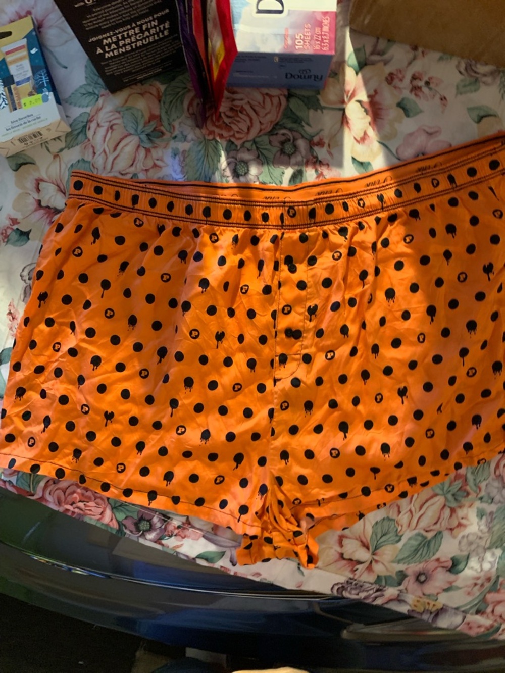 Pink Victoria Secret Women's Orange Polka Dot Lounge Shorts Size XXL